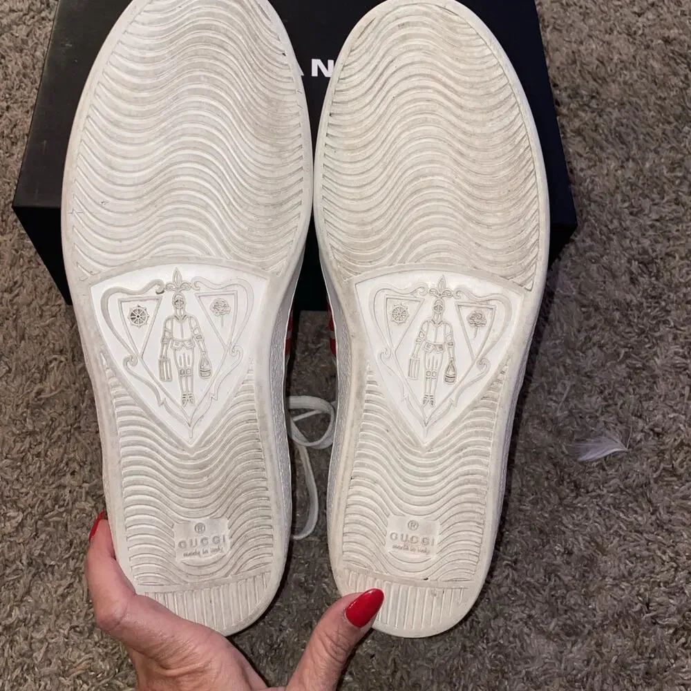 Gucci Ace Elastic Web Interlocking GG White Slip On Sneakers Men’s 9.5